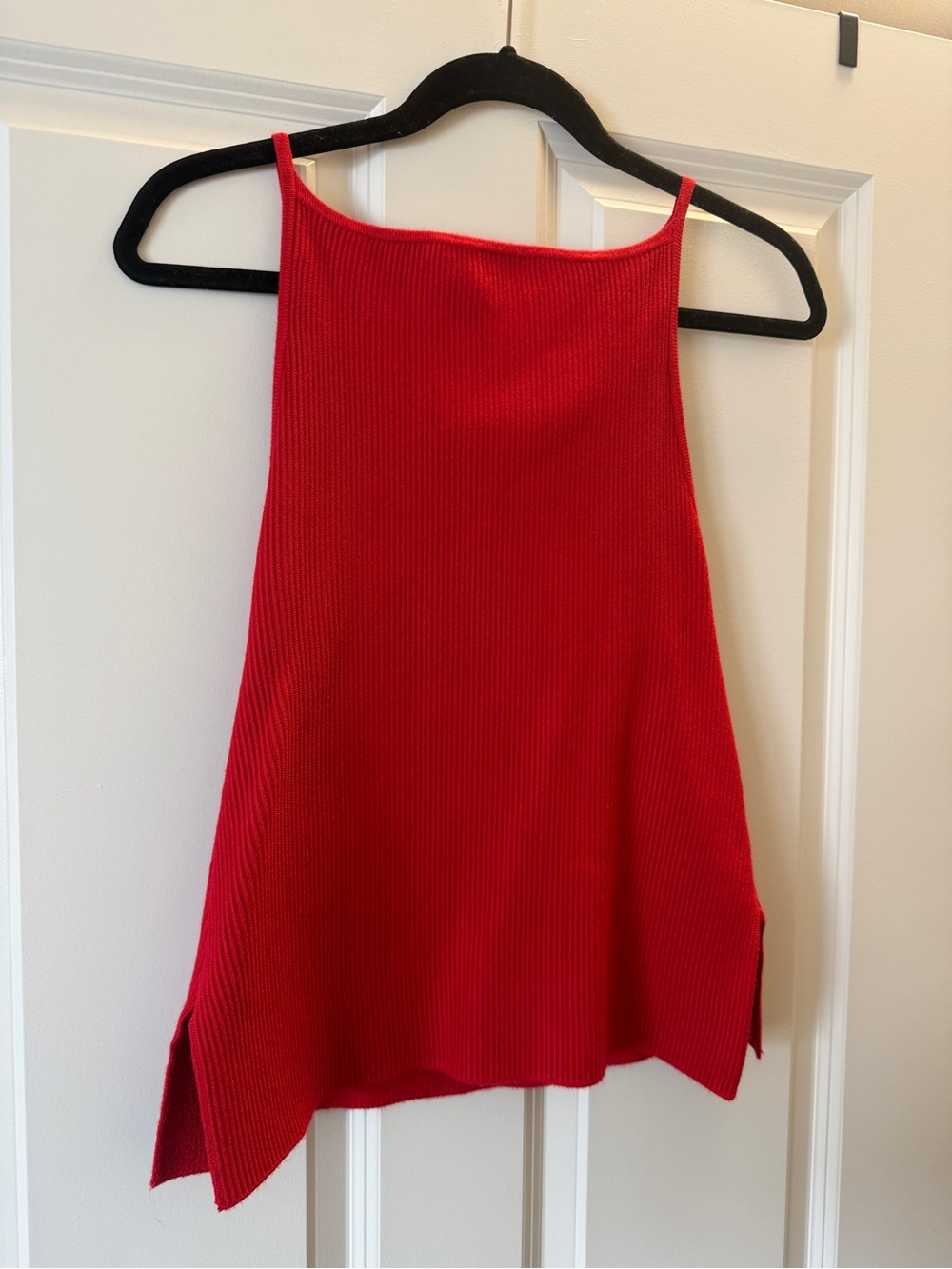 Abercrombie & Fitch Red Ribbed Halter Camisole